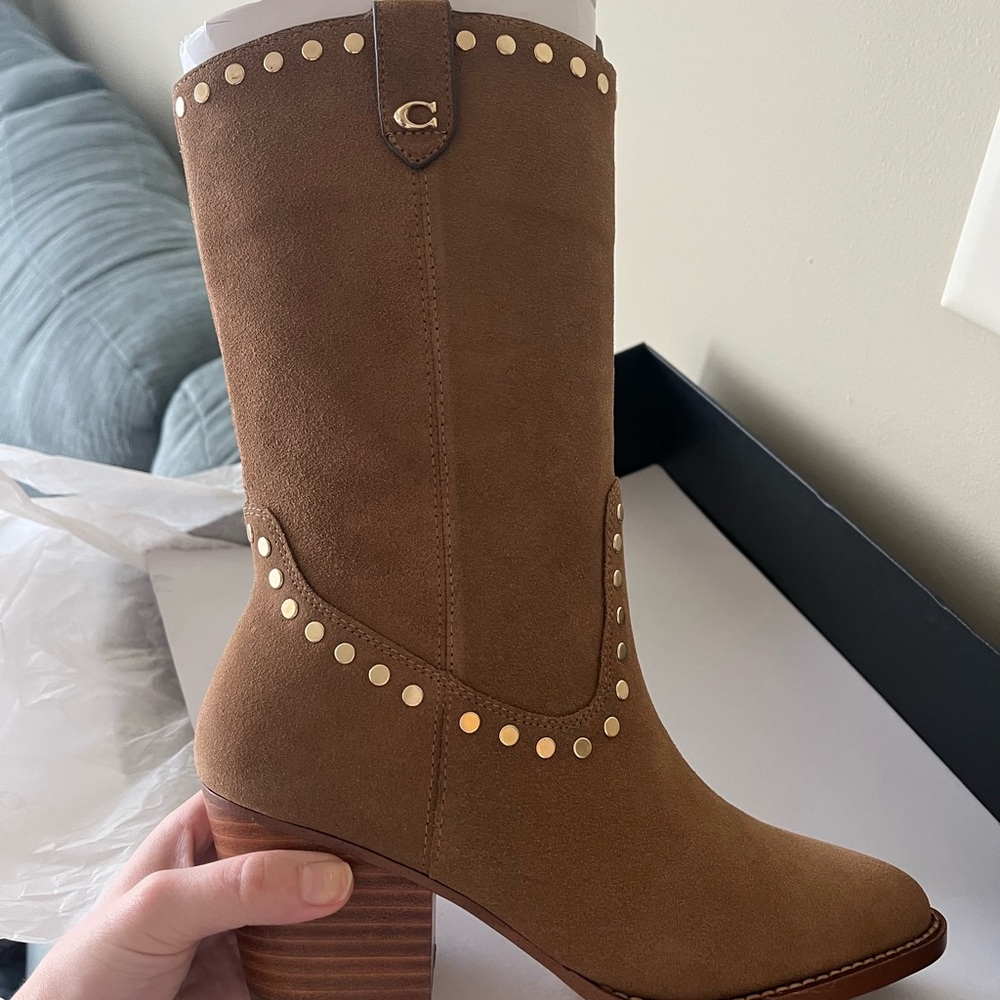 Coach phoebe suede boot western